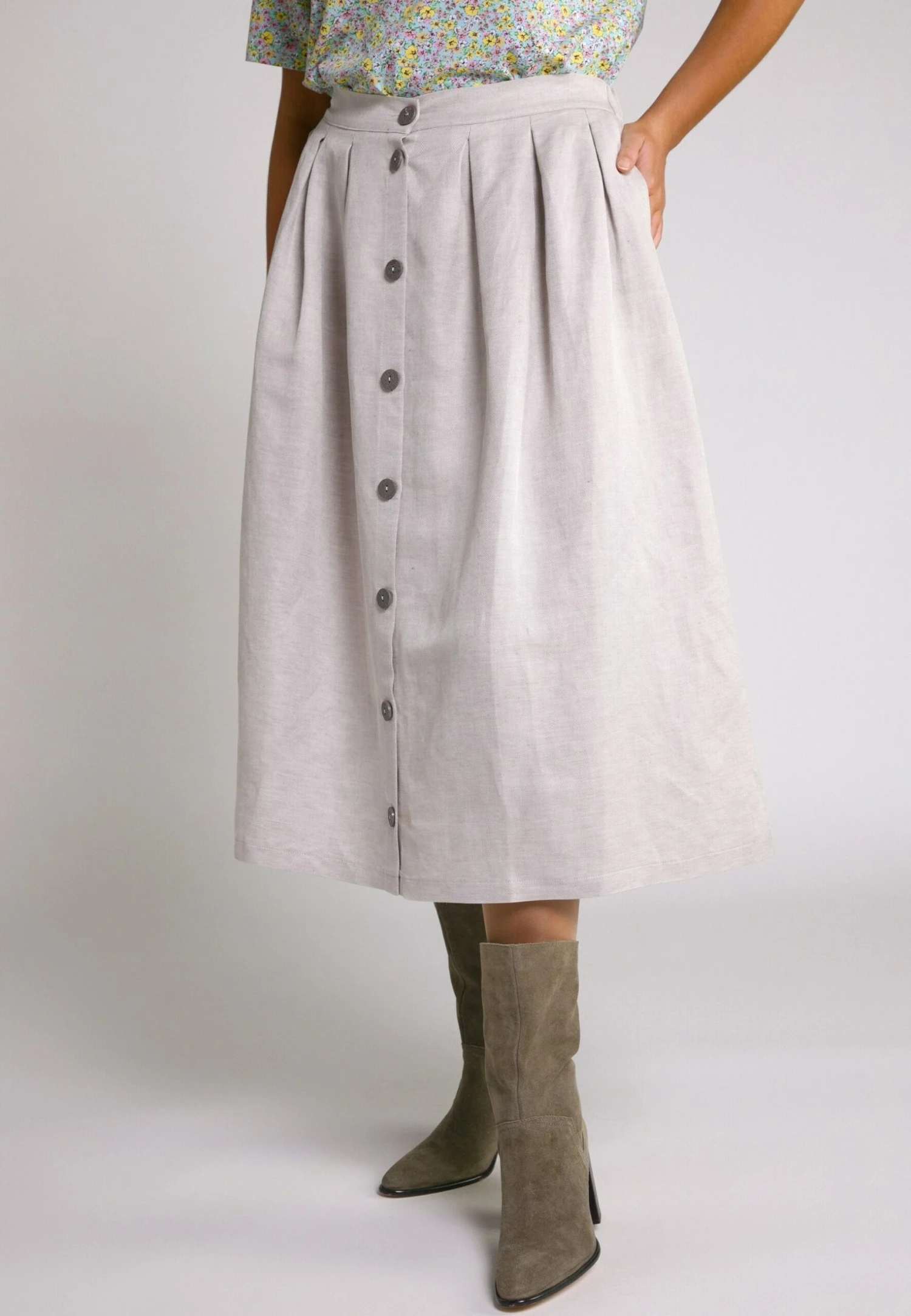 Ulla Popken COMFORT - Spódnica Trapezowa - Dunkelbeige 3 Ulla Popken COMFORT - Spódnica Trapezowa - Dunkelbeige