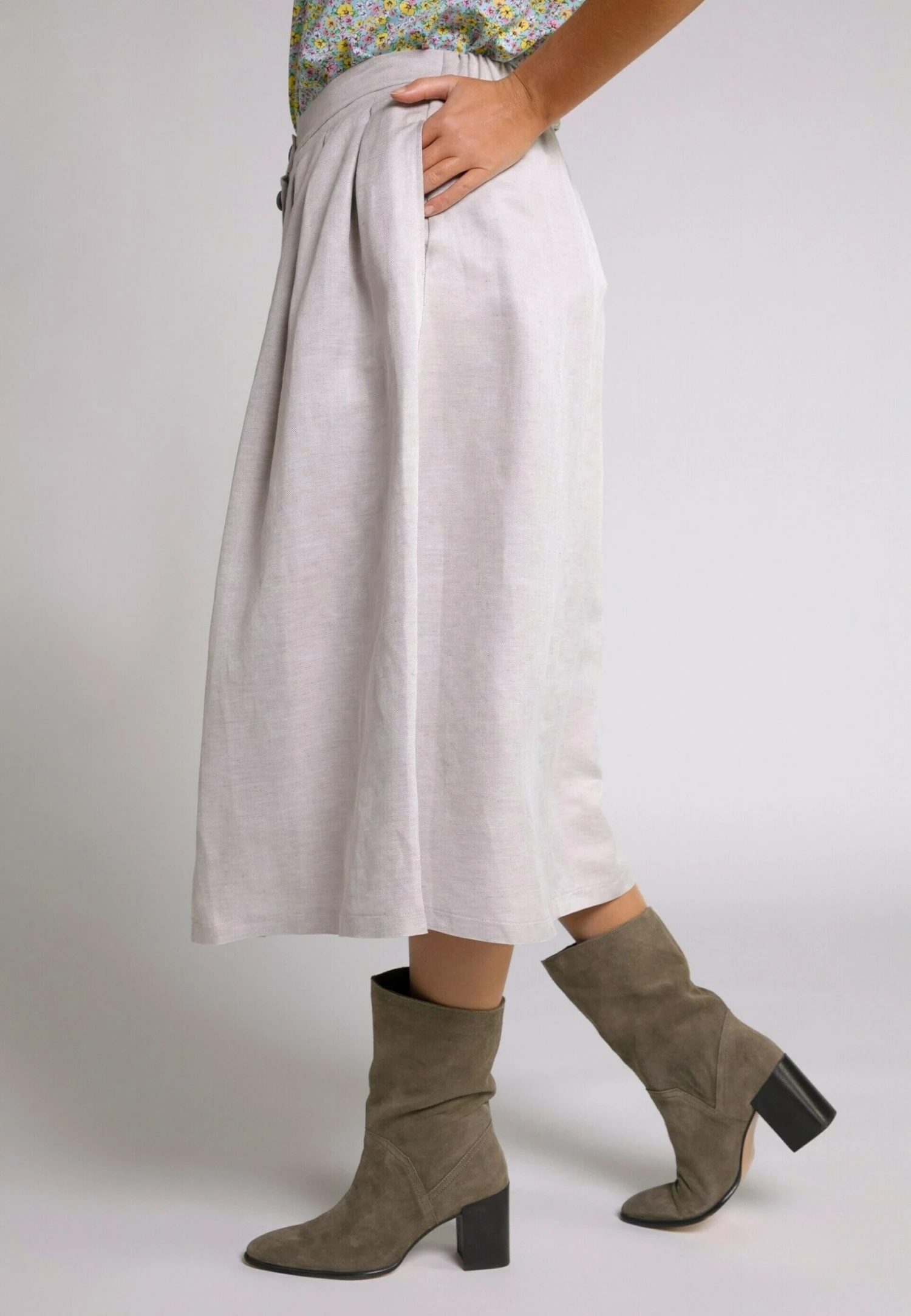 Ulla Popken COMFORT - Spódnica Trapezowa - Dunkelbeige 6 Ulla Popken COMFORT - Spódnica Trapezowa - Dunkelbeige - obrazek 4