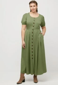 Ulla Popken Długa Sukienka - Light Green