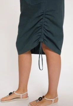 Ulla Popken MIDI TUNNELKOORD ELASTISCHE BAND ZAKKEN - Spódnica Trapezowa - Nachtgrijs -Lindex b5df90e5774a4dc4b80345cee5fcedbe