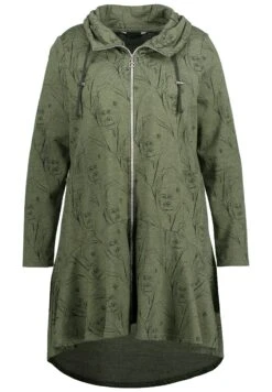 Ulla Popken Bluza Rozpinana - Olive Melange Multi -Lindex b5f42df3ea0c45fe8aad1724e6fcbe91