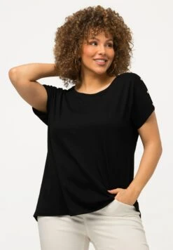 Ulla Popken KNÖPFE CUT-OUTS RUNDHALS HALBARM - T-shirt Basic - Schwarz 10 Ulla Popken KNÖPFE CUT-OUTS RUNDHALS HALBARM - T-shirt Basic - Schwarz -Lindex b8f99f9994a447359b055a1271c9dd6e