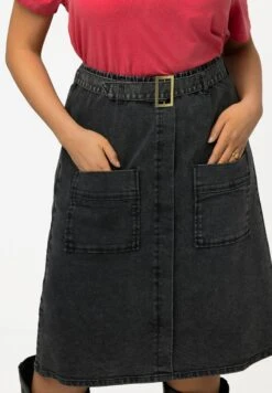 Ulla Popken Spódnica Jeansowa - Noir -Lindex ba686780e9e64312a1a8a977a4f3e85b