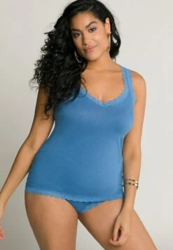 Ulla Popken Podkoszulki - Pool Blue -Lindex bd24b313cdf047cb9be7d25c2b0dee9f