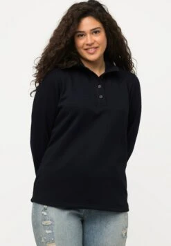 Ulla Popken STEHKRAGEN KNÖPFE LANGARM - Bluza - Marine -Lindex bf081197ff394e3ab02442da7d9d94c7