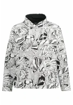 Ulla Popken MOTIF BÉDÉ, COL MONTANT, MANCHES LONGUES - Bluza - Blanc Neige -Lindex bfc1635931524f32b1918d1d79ae3966