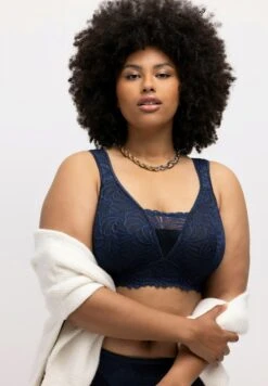 Ulla Popken Biustonosz Z Trójkątną Miseczką - Nachtblau -Lindex c33e5591217b4c05913635525e96b500