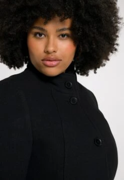 Ulla Popken JAS - Klasyczny Płaszcz - Zwart -Lindex c5045efe4a0f42ce86b6d6994bb2e068