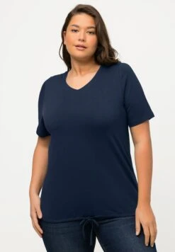 Ulla Popken T-shirt Basic - Mat Nachtblauw