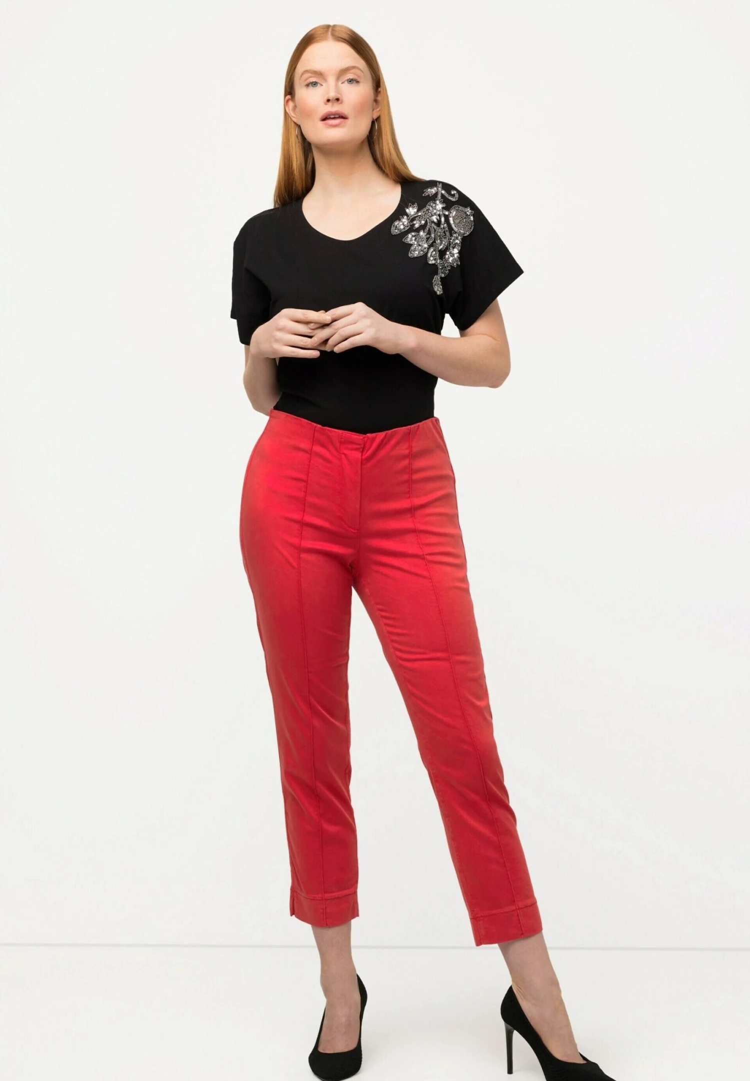 Ulla Popken Spodnie Materiałowe - Rouge Pavot 4 Ulla Popken Spodnie Materiałowe - Rouge Pavot - obrazek 2