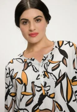 Ulla Popken BEDRUCKT, BIESEN, A-LINIE, RUNDHALS, LANGARM - Bluzka - Offwhite -Lindex d2256b3b9d3145bfa773e13ac4c9dae5