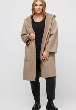 Ulla Popken KAPUZE HAKENVERSCHLUSS - Klasyczny Płaszcz - Walnuss
