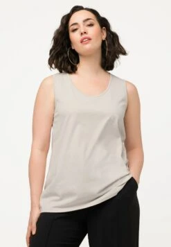 Ulla Popken CLASSIC ÄRMELLOS - Top - Graubeige -Lindex d3828eb5e649462e9e18535da64b0919