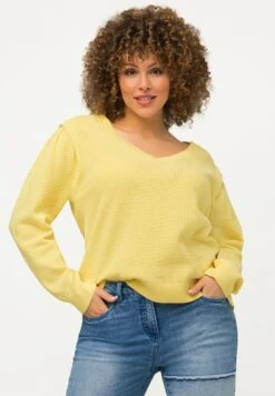 Ulla Popken Sweter - Jaune Citron -Lindex d4181a3320654ba8896fc87fe35e1df1