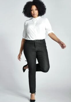 Ulla Popken SAMMY - Jeansy Slim Fit - Black -Lindex d741ce9937fa49928f20962387003170