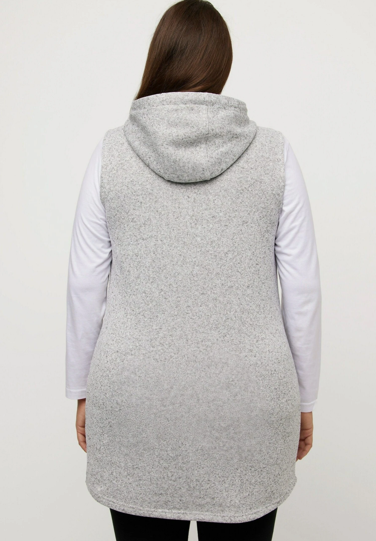 Ulla Popken Kardigan - Lichtgrijs Melange 5 Ulla Popken Kardigan - Lichtgrijs Melange - obrazek 3