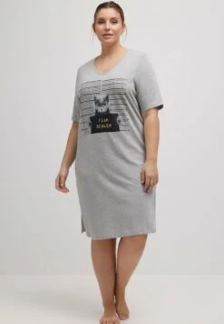 Ulla Popken Koszula Nocna - Light Grey Melange -Lindex d80d634b8dba4e8795644bedc1f9c1b0