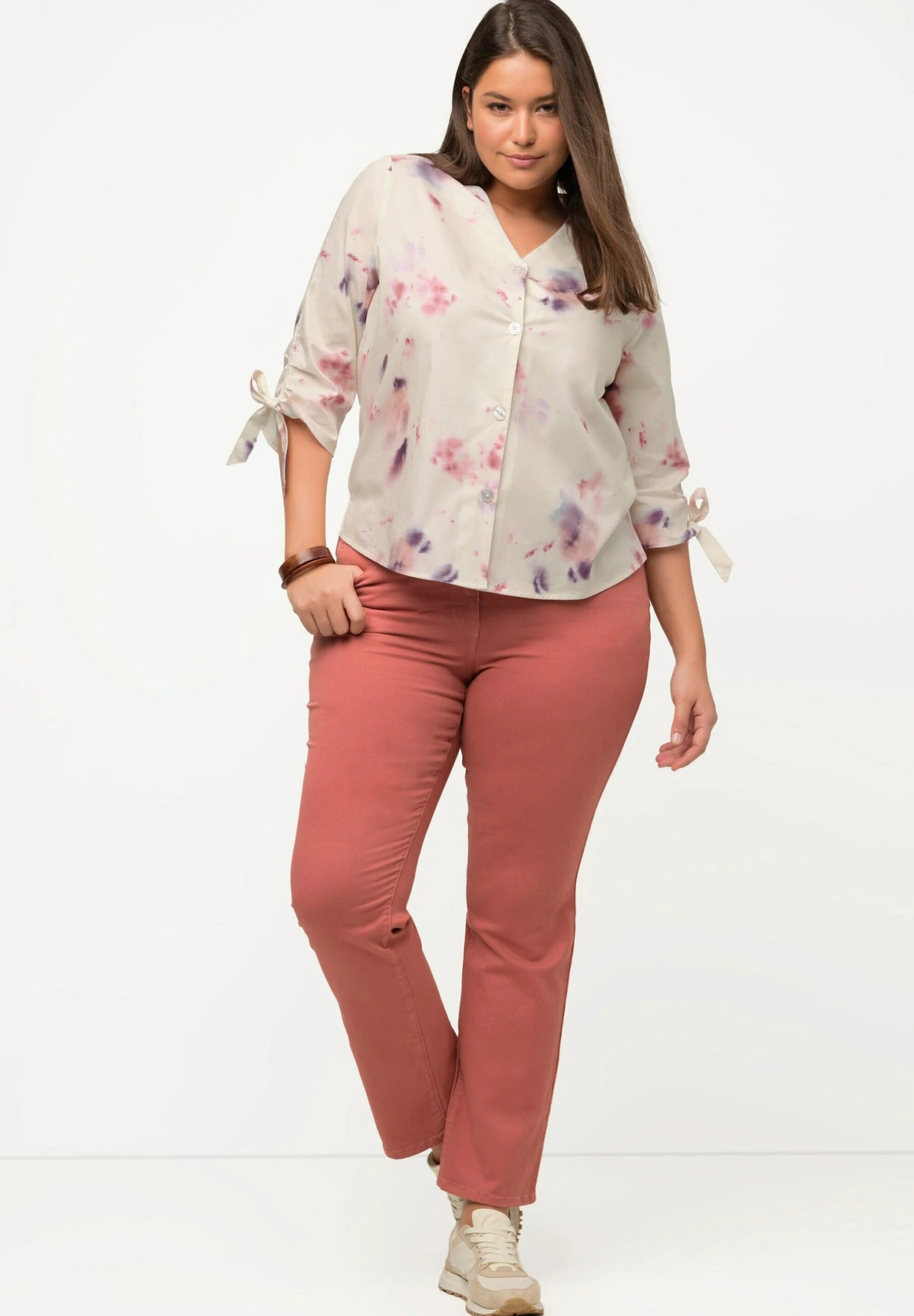 Ulla Popken V-AUSSCHNITT, 3/4-ARM, - Koszula - Popcorn 4 Ulla Popken V-AUSSCHNITT, 3/4-ARM, - Koszula - Popcorn - obrazek 2