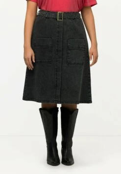 Ulla Popken Spódnica Jeansowa - Noir