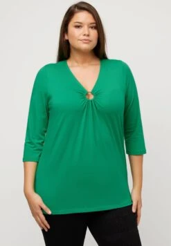 Ulla Popken Bluzka Z Długim Rękawem - Emerald Green