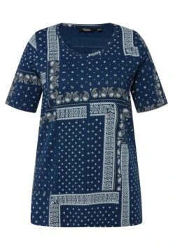 Ulla Popken VINTAGE LIGNE A COL ROND ET MANCHES COURTES - T-shirt Z Nadrukiem - Bleu Foncé -Lindex e70c950ffd564f0f988d78a4e3e4584c