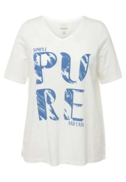 Ulla Popken T-shirt Z Nadrukiem - Blanc Cassé -Lindex e84b101fdf2748e3a8e896e05d90a332