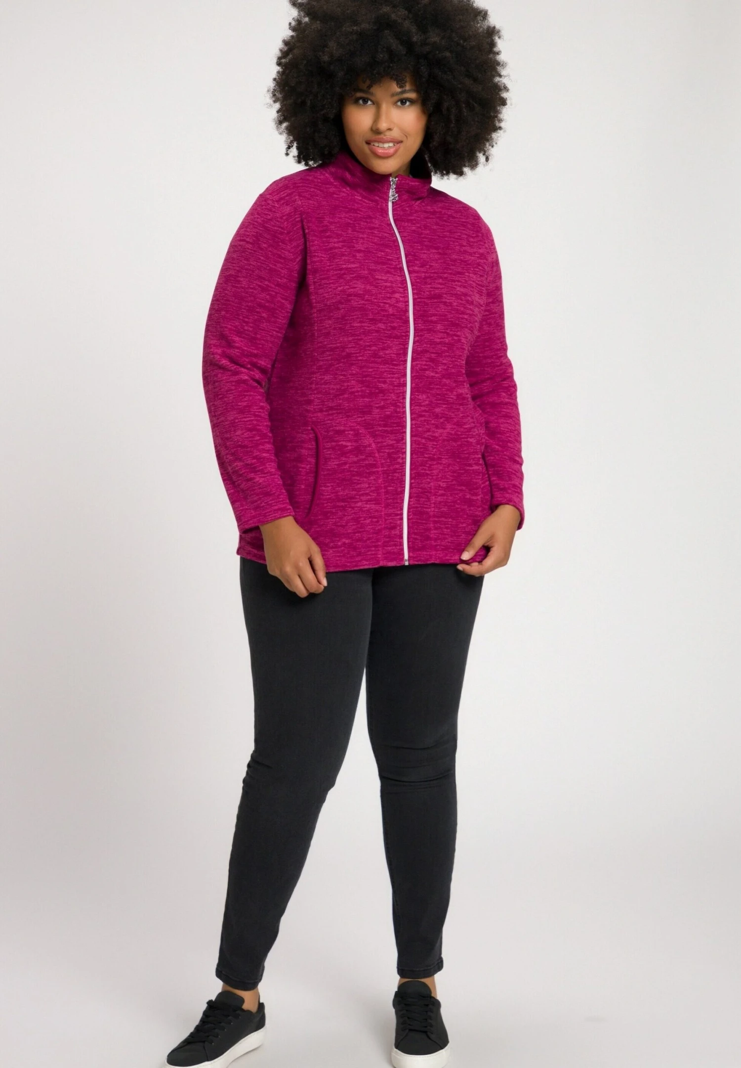 Ulla Popken Bluza Rozpinana - Magnolia Red Melange 4 Ulla Popken Bluza Rozpinana - Magnolia Red Melange - obrazek 2