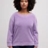 Ulla Popken COL BATEAU MANCHES LONGUES TRÈS DOUX - Bluza - Lavender