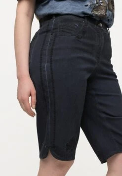 Ulla Popken TRACHTEN-BERMUDA MANDY USED-LOOK - Szorty Jeansowe - Marine -Lindex ee518afd464049f792183510a08b7a76