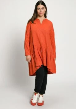 Ulla Popken A-LINIE, TUNIKA-AUSSCHNITT, LANGARM - Sukienka Letnia - Safran