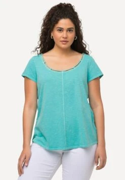 Ulla Popken T-shirt Basic - Aqua Foncé