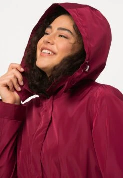 Ulla Popken Kurtka Przeciwdeszczowa - Karmijnrood -Lindex f66beb6145274ac8b13cf24ad1cab90c