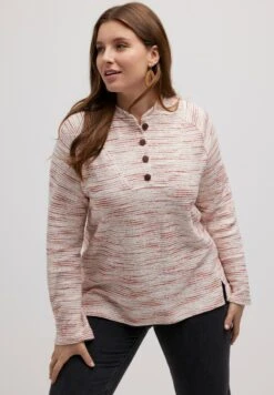 Ulla Popken JACQUARD - Bluza - Pink Stripe -Lindex fbec6a064b8c40b89290267dcb54fa43