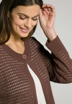 Ulla Popken LOCHSTRICK - Kardigan - Hellbraun -Lindex fc09b7b06ca04dd49e61b840c251b2fa