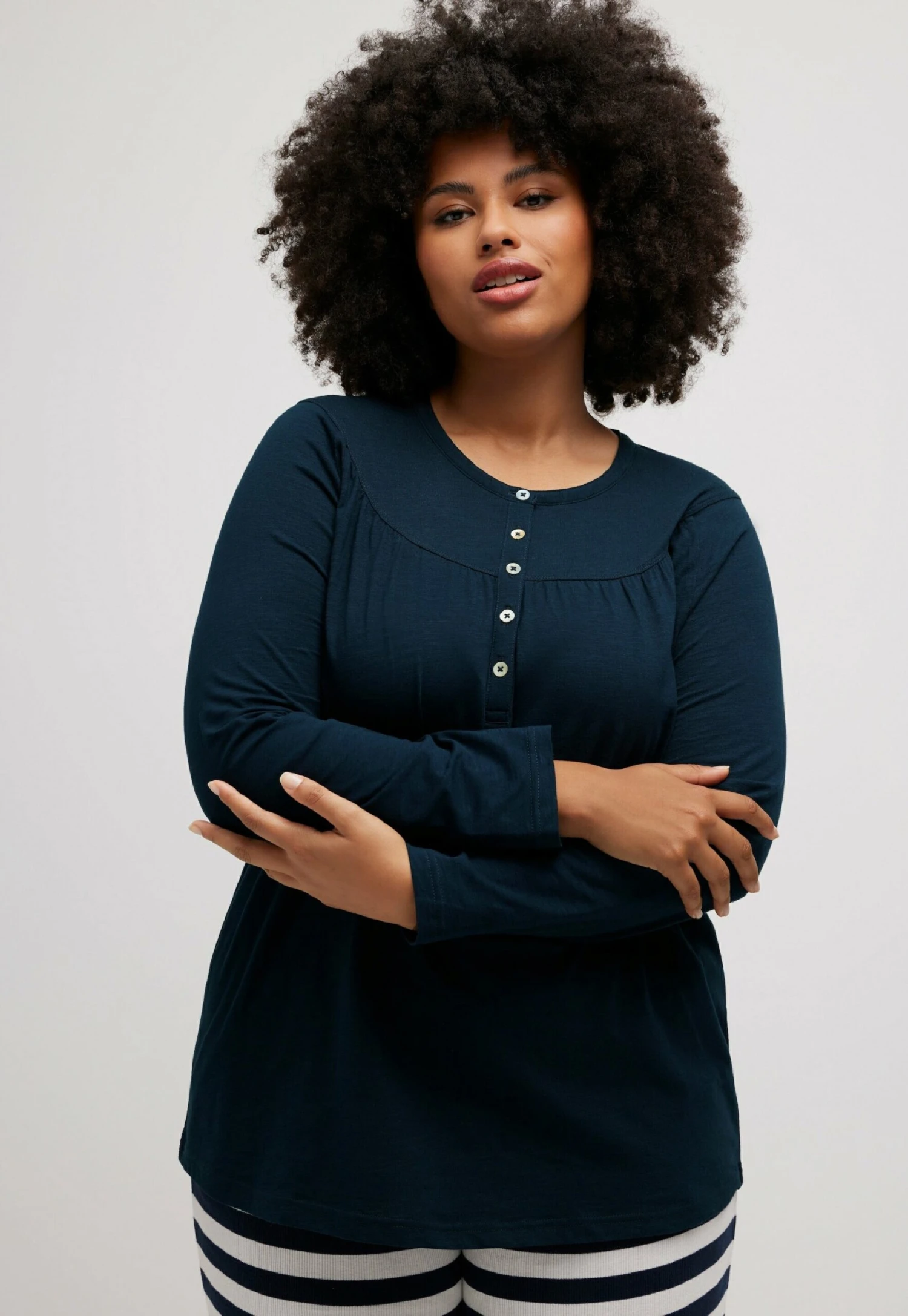 Ulla Popken Bluzka Z Długim Rękawem - Marine 6 Ulla Popken Bluzka Z Długim Rękawem - Marine - obrazek 4